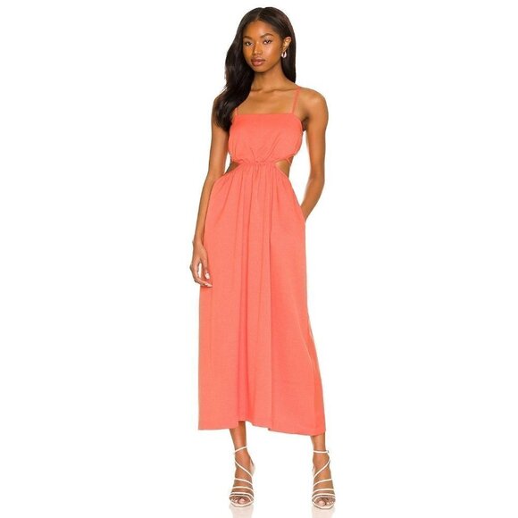 Line & Dot Skylar Maxi Dress Tangerine Women's Size Medium - Picture 1 of 14